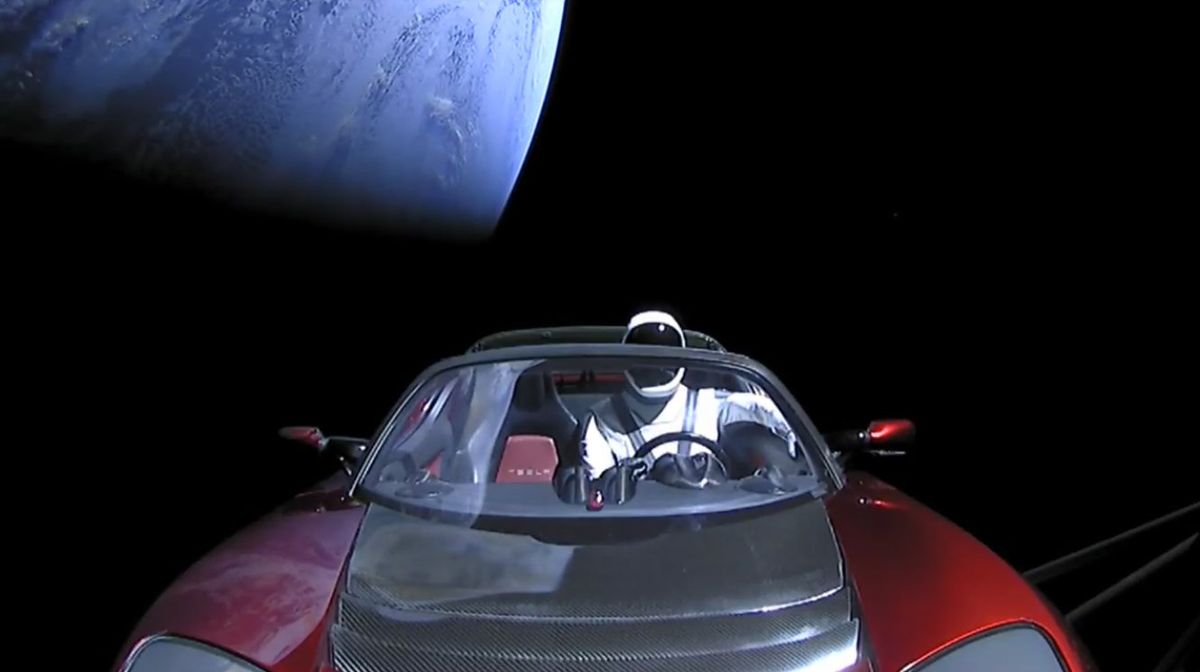 Tesla Roadster in Space