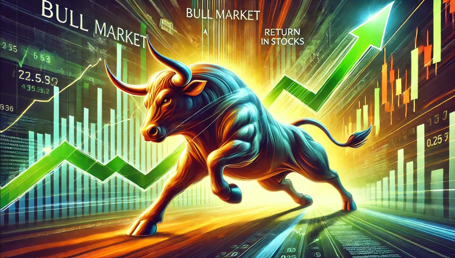 Bull and stock market imagery. 