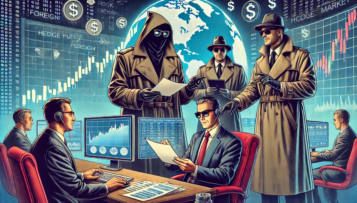 Spies and traders imagery. 