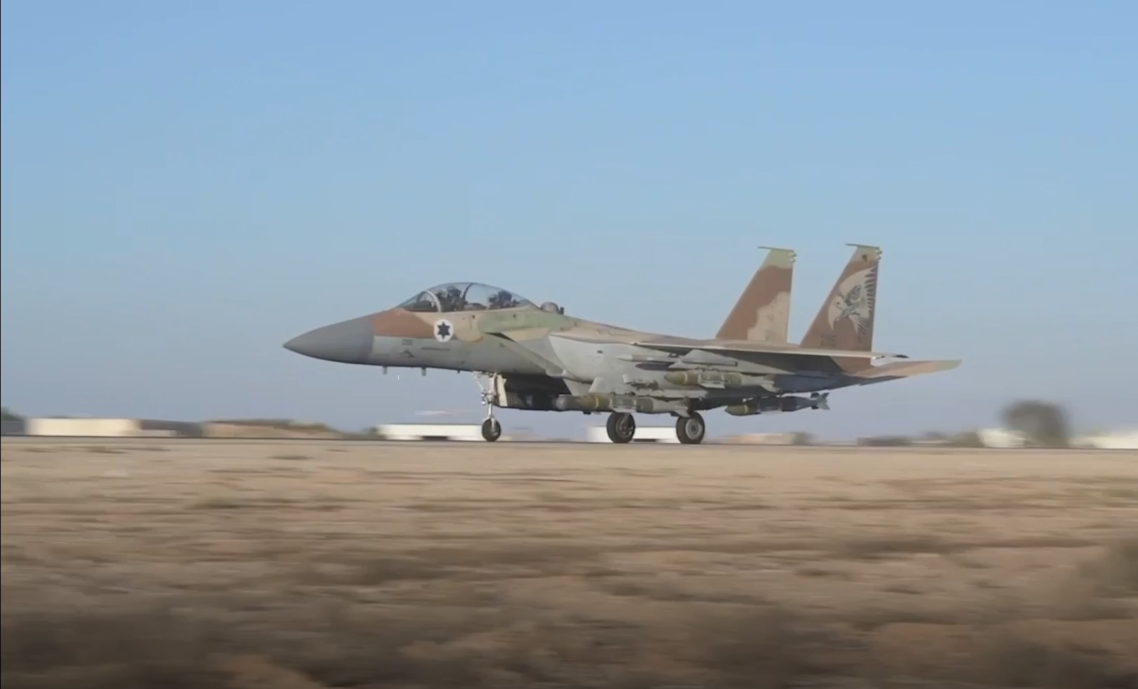 An Israeli F-15 loaded with bunker busters, on its way to bomb Hezbollah chief Nasrallah