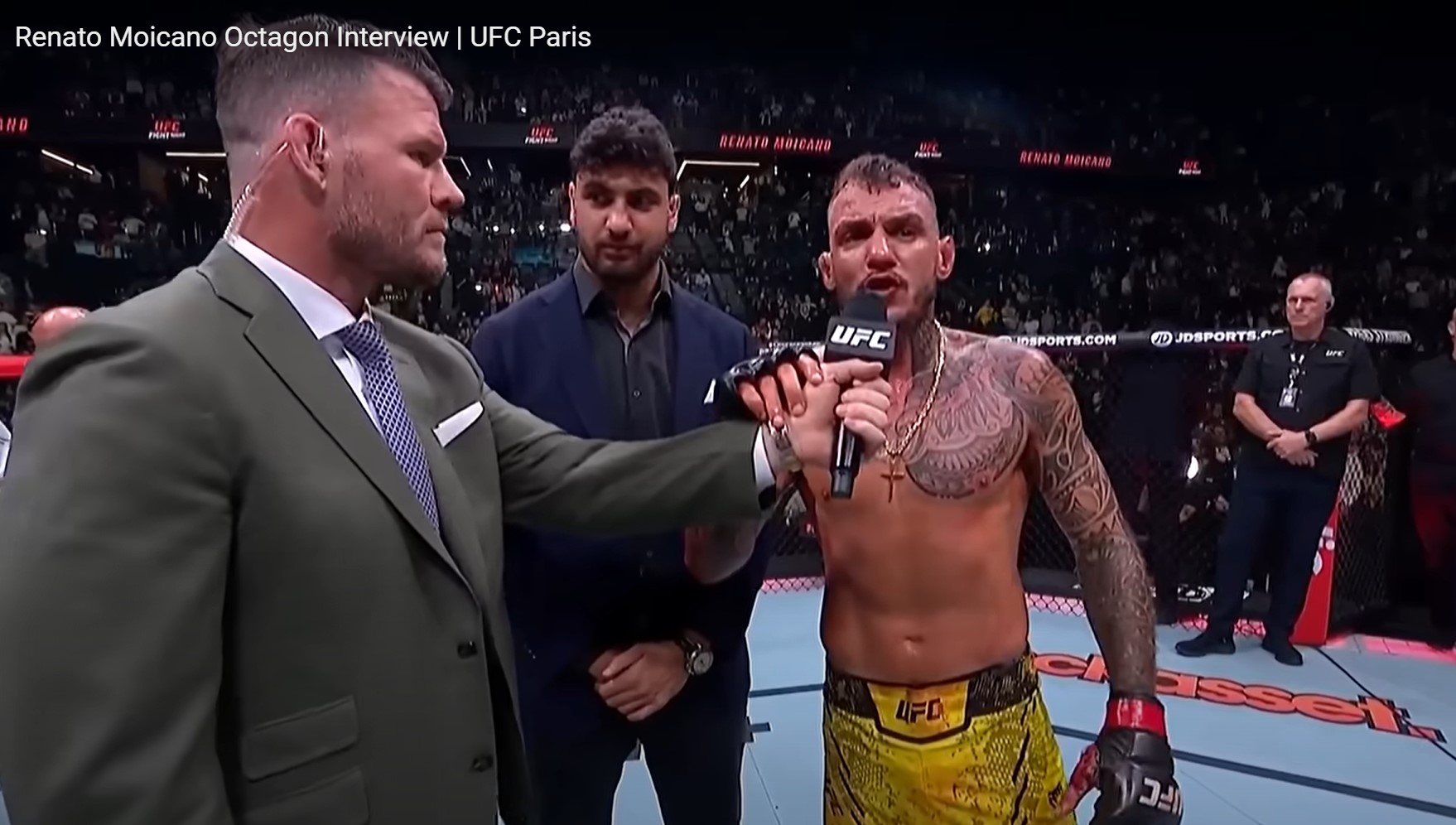 ​​​​​​​Renato Moicano in his UFC Paris post-fight interview. 