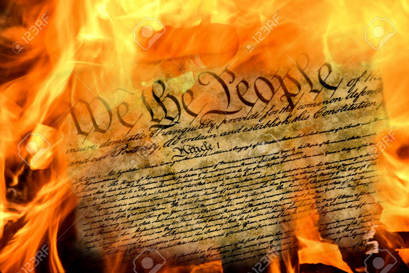 constitution burning