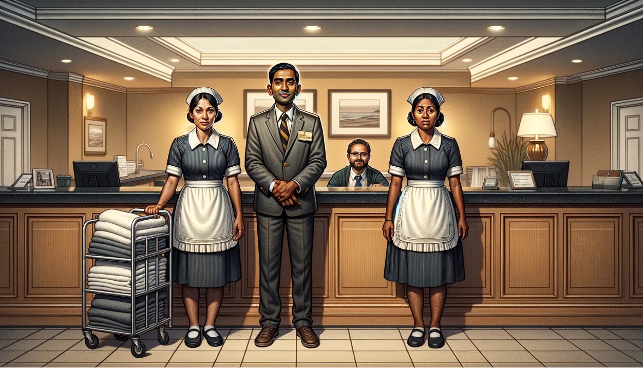 Indians working the front desk, Central Americans in housekeeping. 