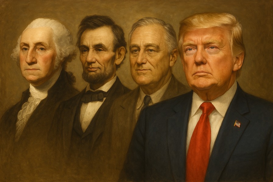 Washington, Lincoln, FDR, and Trump. 