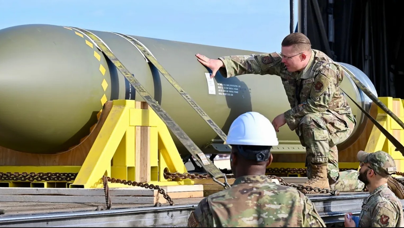 A GBU-57 MOP (Massive Ordnance Penetrator) “Bunker-Buster” bomb.