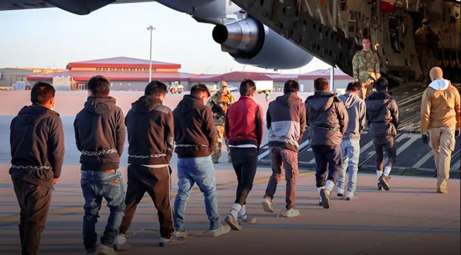 An ICE Deportation Flight. 