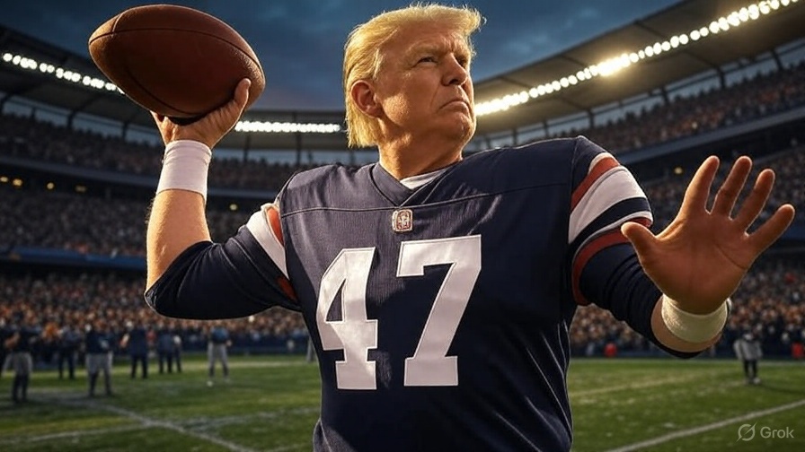 Trump throwing a Hail Mary pass. 