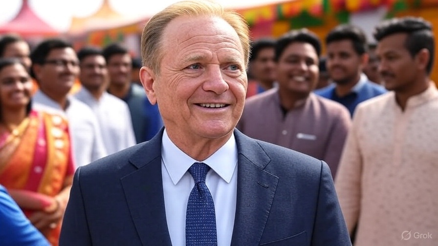 A Republican politician at an Indian celebration. 
