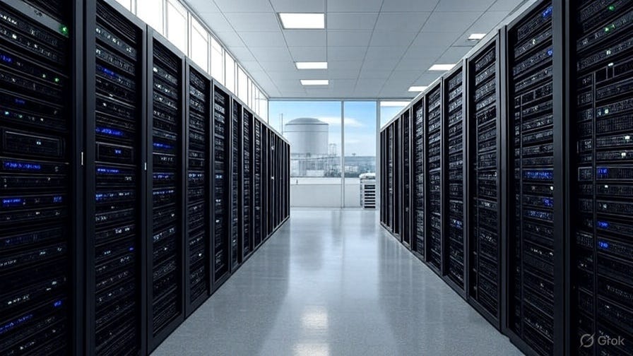 A database center powered by nuclear energy. 