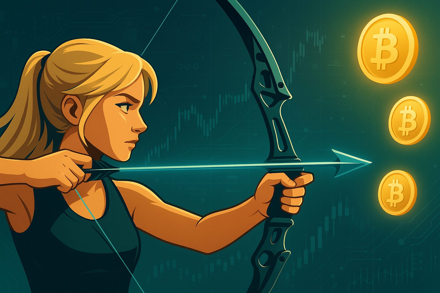 A female Robinhood with some bitcoin