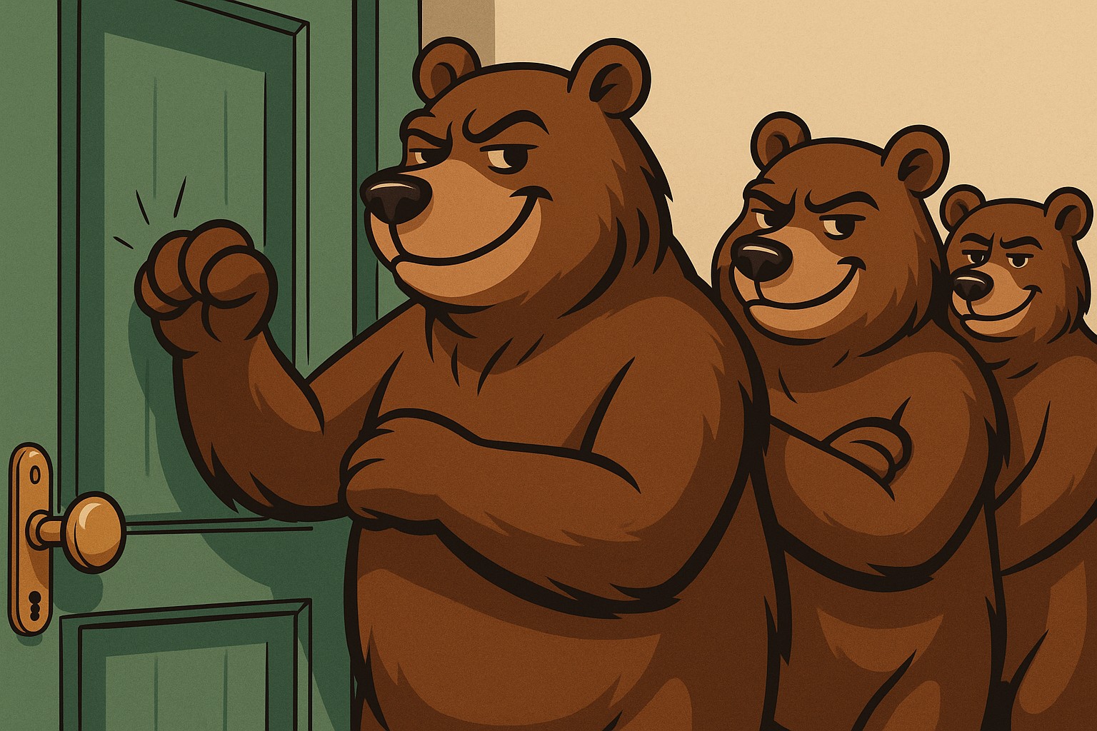 Bears knocking at the door. 