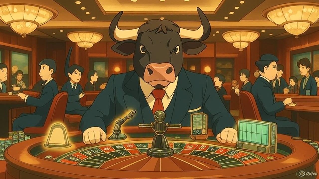 Bull playing Roulette. 