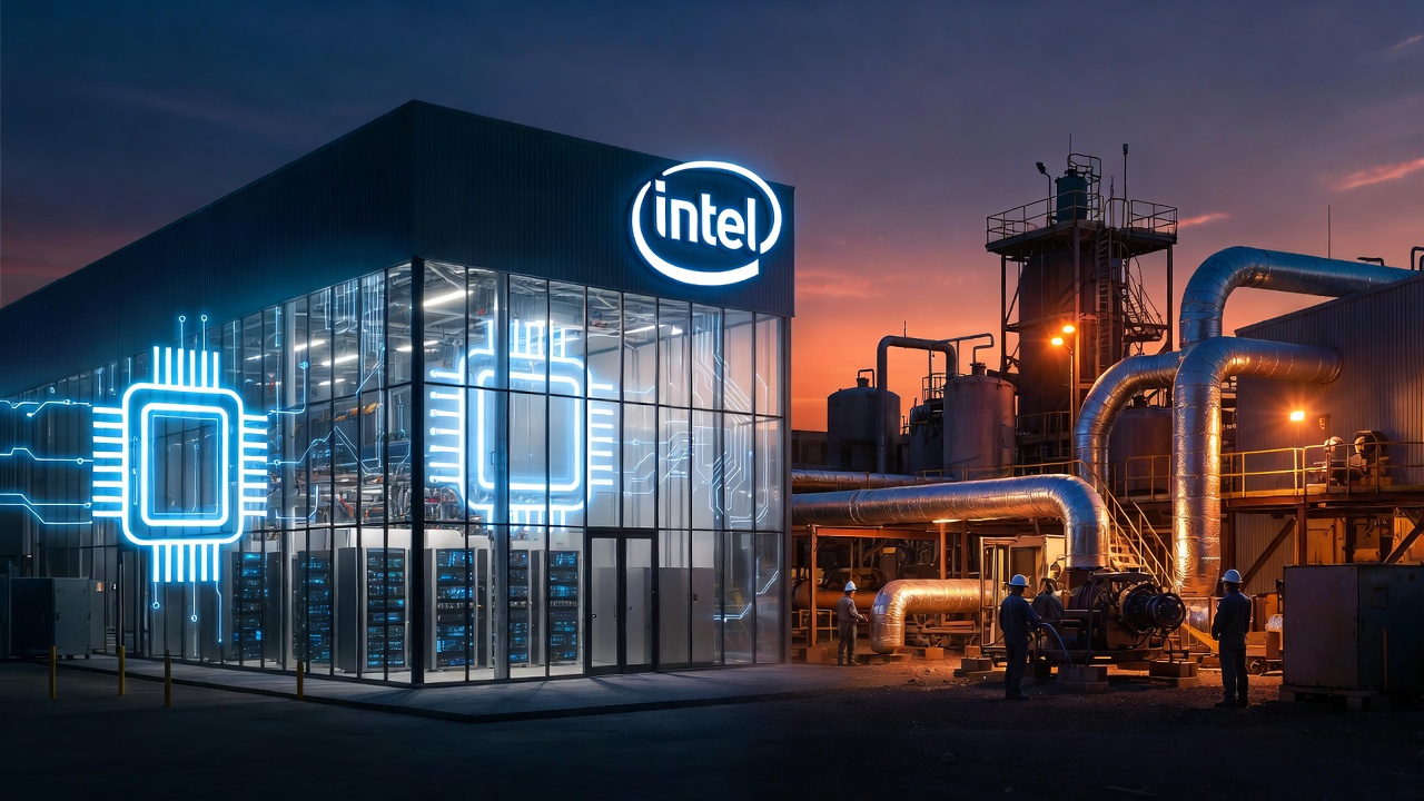 Intel and reindustrialization imagery. 