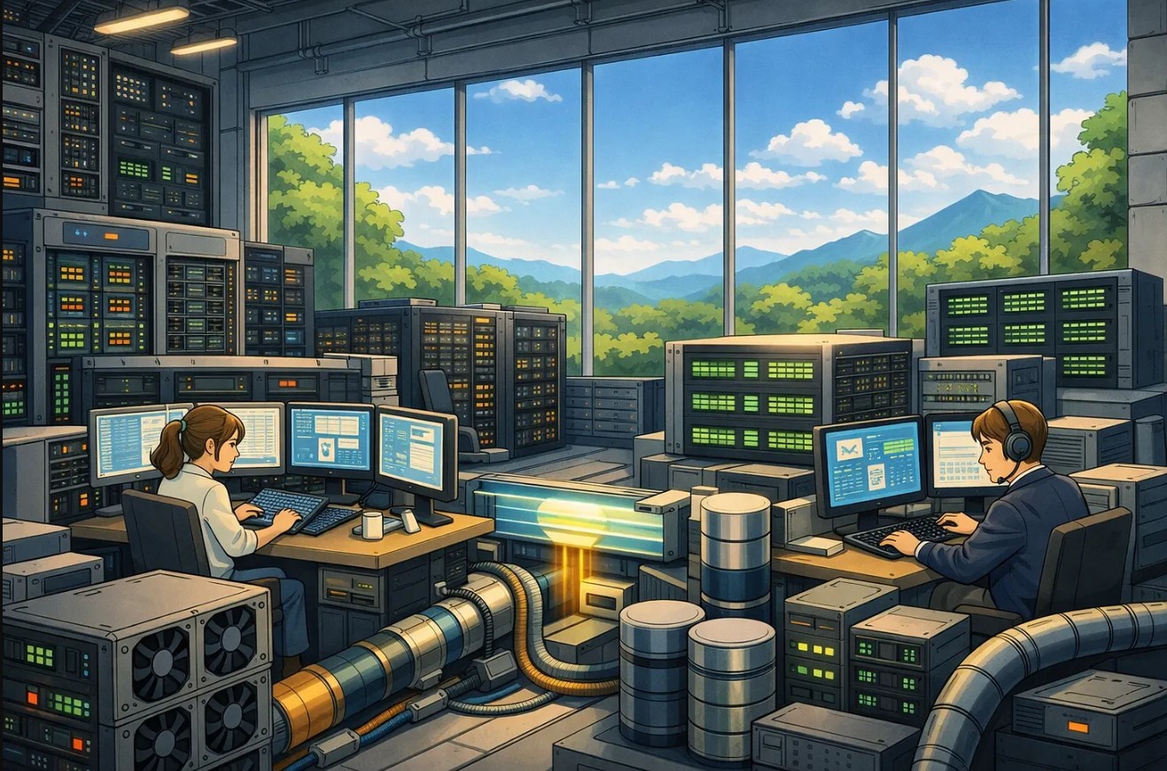In the server room. 