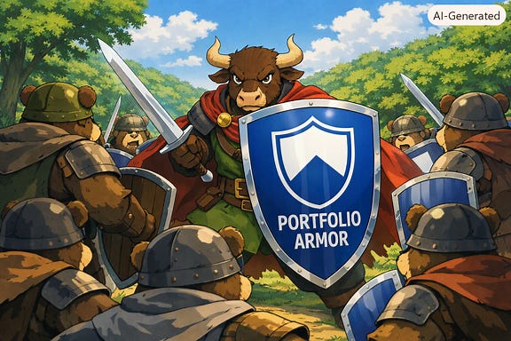 Portfolio Armor shields a bull from the bears.