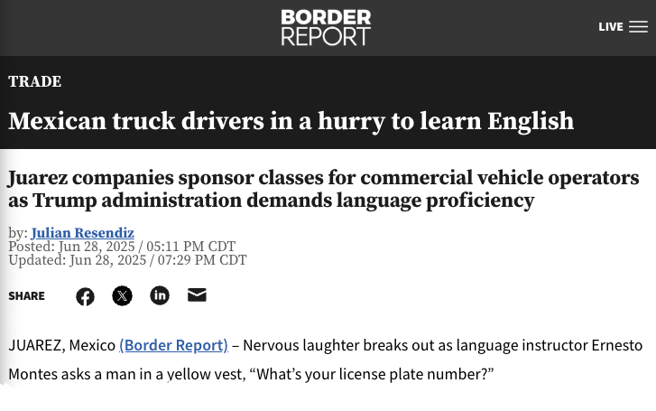 English Trucking Rule Takes Effect, Federal Probe Begins Of Sanctuary State Migrant CDL Pipeline