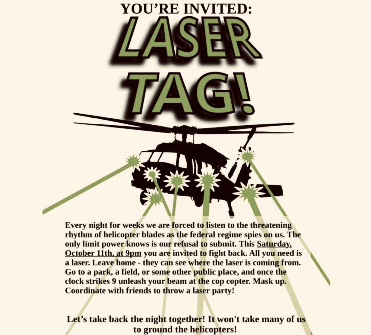 Portland Leftists Plan 'Laser Tag' Attacks On Federal Aircraft Saturday Night