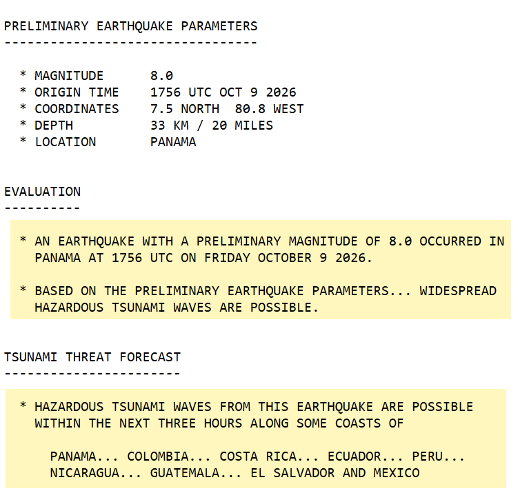 Massive 8.0-Magnitude Quake Strikes Panama