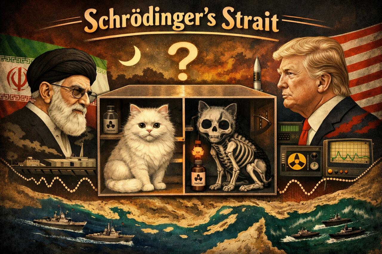 Image riffing on Schrödinger’s famous thought experiment. 