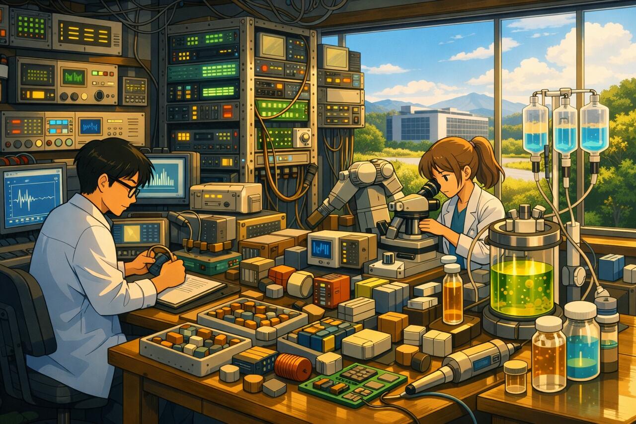 Working on microchips, Studio Ghibli-style. 