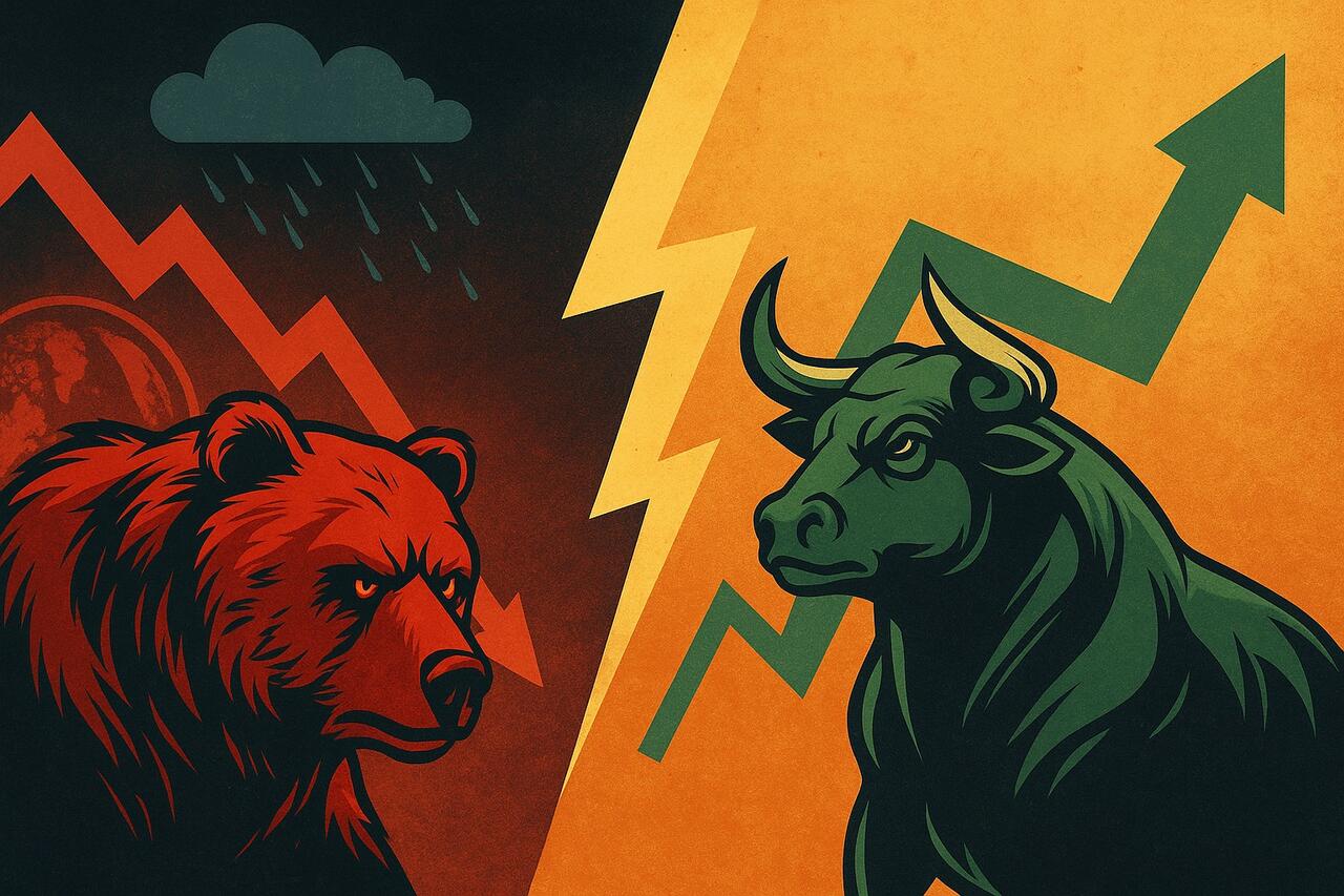 Bull and bear imagery. 