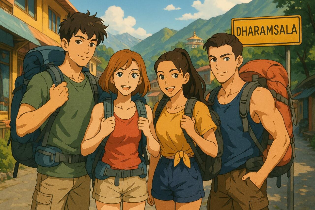 Cartoon tourists in India.