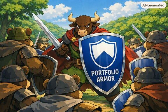 Portfolio Armor shields a bull from the bears.