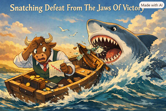 Snatching defeat from the jaws of a shark.