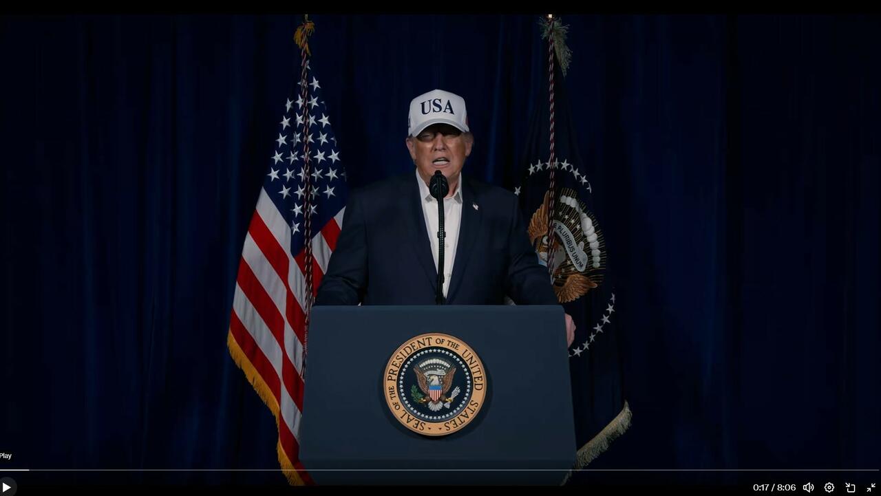 President Trump announces the start of a U.S. military operation against Iran early Saturday.