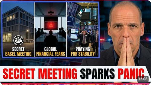 Screen shot of a YouTube video purporting to be from Yanis Varoufakis with the caption reading: Deepfake or Real?