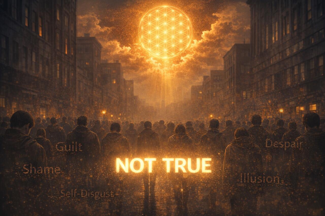Bold golden words reading "NOT TRUE"