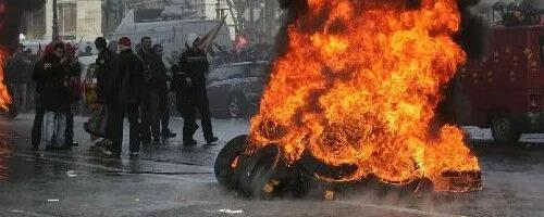 Tires burning