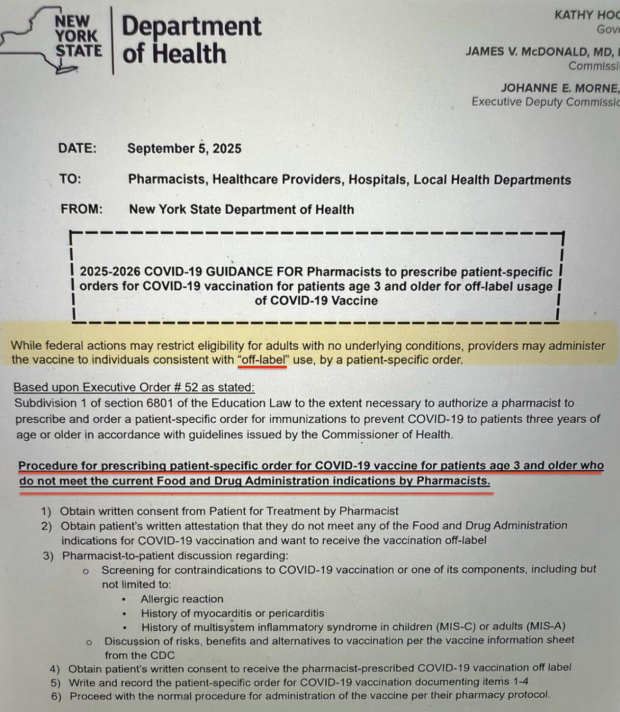 New York Health Dept Defies FDA: Hochul's Emergency Order Pushes Off-Label COVID Shots For Kids As Young as 3