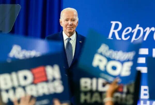 President Joe Biden speaks during a campaign stop at Hillsborough Community College’s Dale Mabry campus in Tampa, Fla., on April 23, 2024. (Joe Raedle/Getty Images)