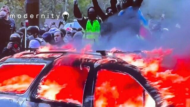 As France Burns, Media Insists It's 'Mostly Peaceful'; Blames Right-Wing Influencers