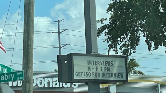 Tampa McDonald's Exposes America's Systemic Labor Shortage, Forced To Pay People $50 To Interview - Vimarsana News