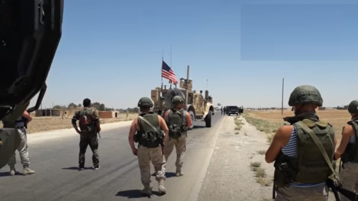 Watch: US Patrol In Syria Blocked By Line Of Russian Commandos