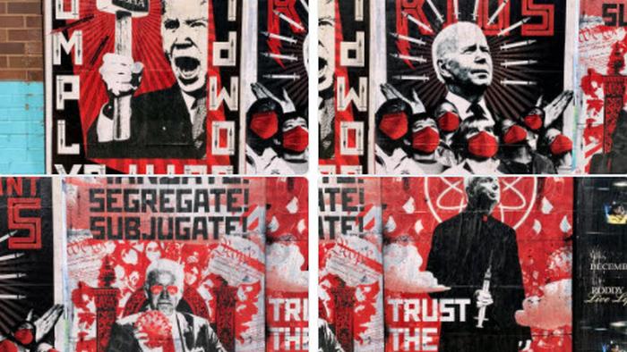 Rogue Street Art Appears Overnight In D.C., Mocks Biden & Fauci's COVID Regime