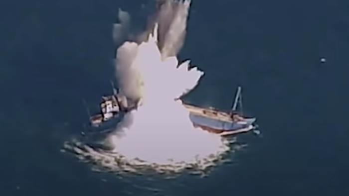 Watch: Air Force's "QUICKSINK" Smart Bomb Rips Cargo Ship In Half - Vimarsana News