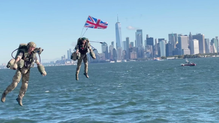 Watch: British Royal Navy Flies People In Jet Suits Around New York City Harbor - Vimarsana News