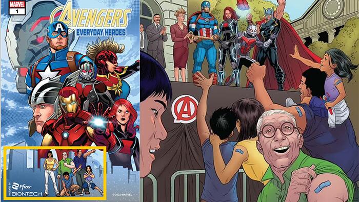 Marvel Shills For Pfizer With COVID Vaccine Avengers PSA Comic Book - Vimarsana News