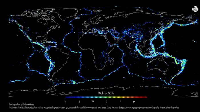 NextImg:Mapping All The World's Major Earthquakes From 1956‒2022