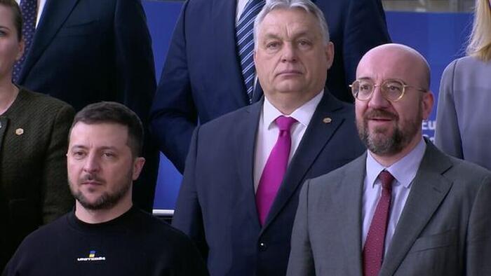 NextImg:Watch: Viktor Orban Gives Zelensky Icy Reception At EU Summit