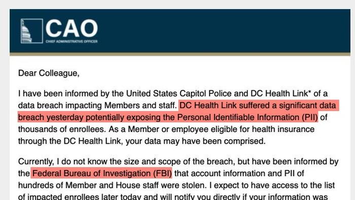 NextImg:"Significant Data Breach" Hits Lawmakers On Capitol Hill