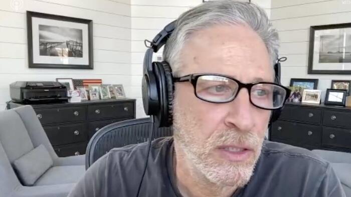 NextImg:Watch: Jon Stewart Slams "Media Narrative Machine" For Dismissing Lab-Leak As "Conspiracy Theory"