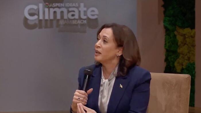 NextImg:Watch: Kamala Harris Worries About "Climate Mental Health"