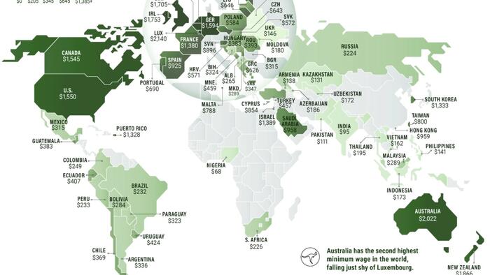 NextImg:Minimum Wage Around The World