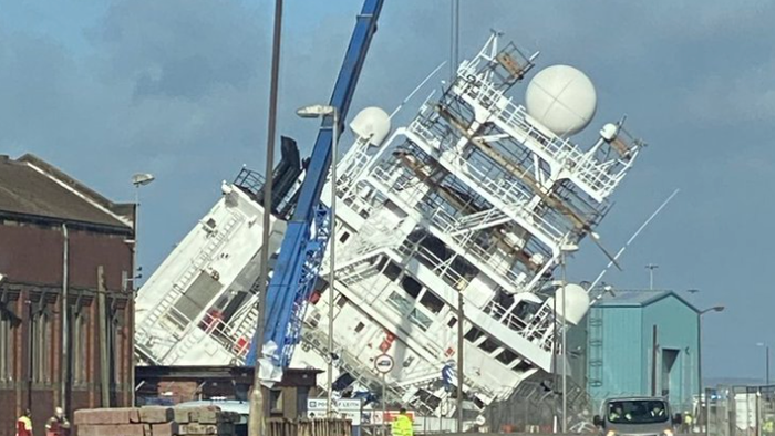 NextImg:Strong Winds Topple Huge Ship Once Owned By Paul Allen, 33 Injured