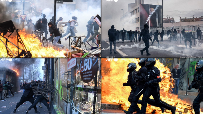 NextImg:France Burns As Million Protesters Rage Against Pension Reforms