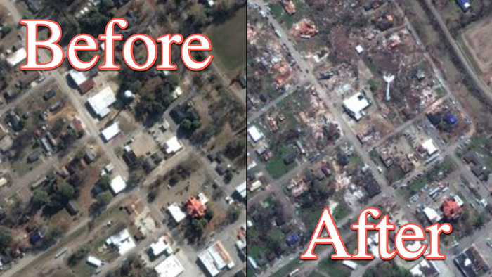 NextImg:Shocking Satellite Images Reveal Mississippi Town "Lies In Ruins"